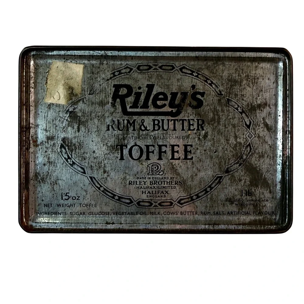 Vintage 60s Riley Brothers Toffee Tin Antique Embossed‎ Horse Rider England